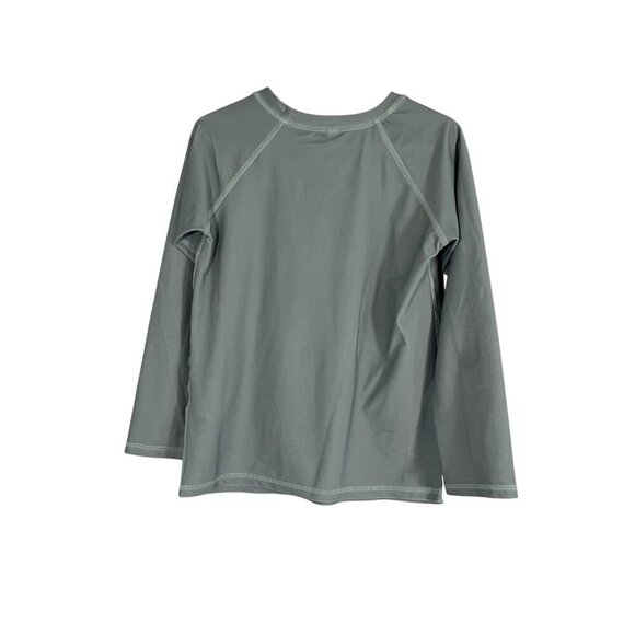 Rylee Cru Swim Kid 8Y Crew Pullover Green Rashguard Travel Preppy Neutral Beach - Picture 7 of 8